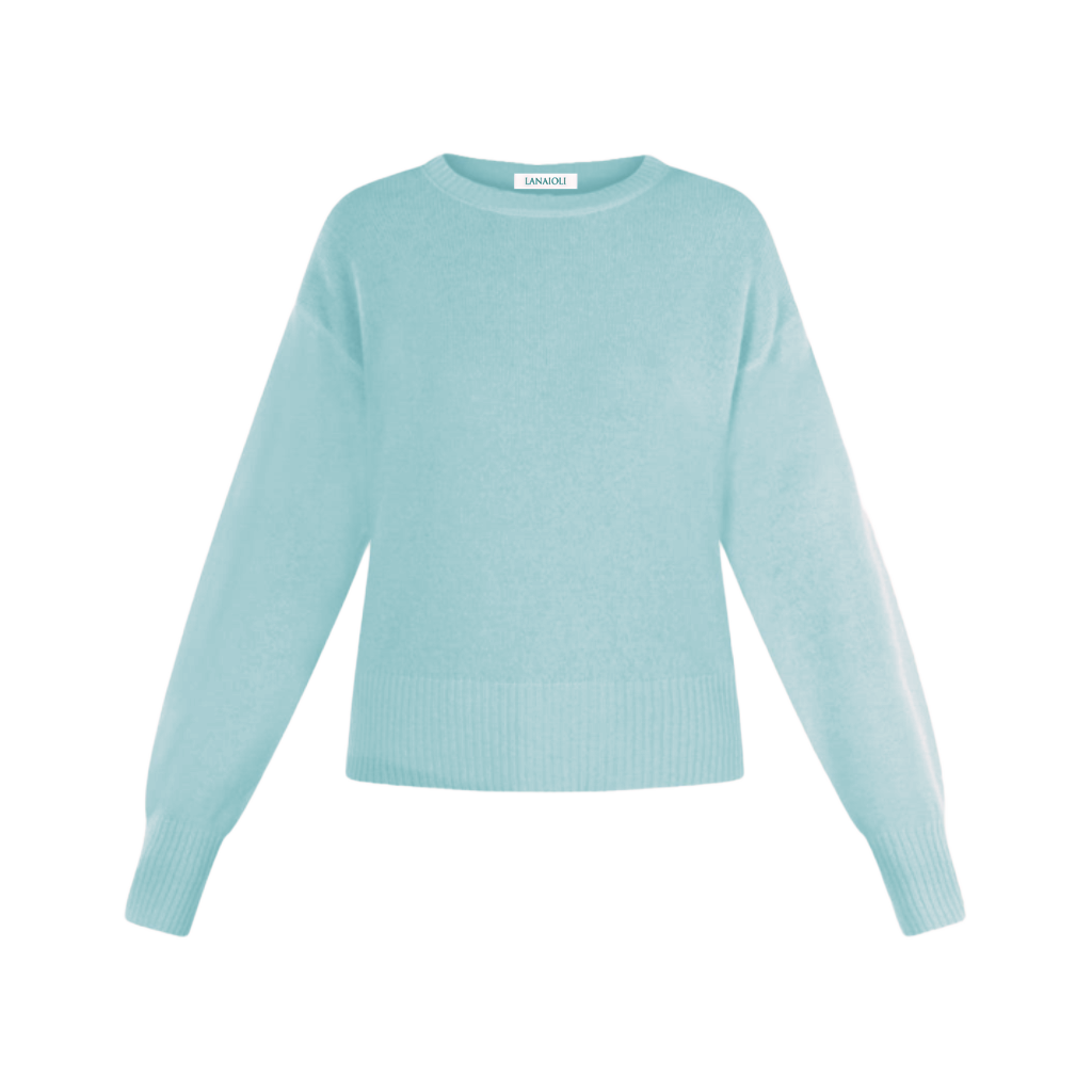 Women's Crew Neck Sweater in Regenerated Cashmere
