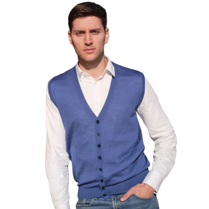Gilet uomo misto cashmere e seta