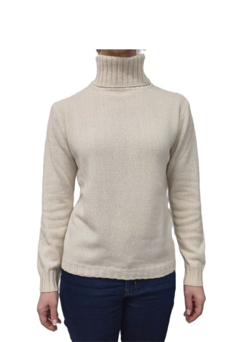 Women's High Neck Sweater Regenerated Cashmere