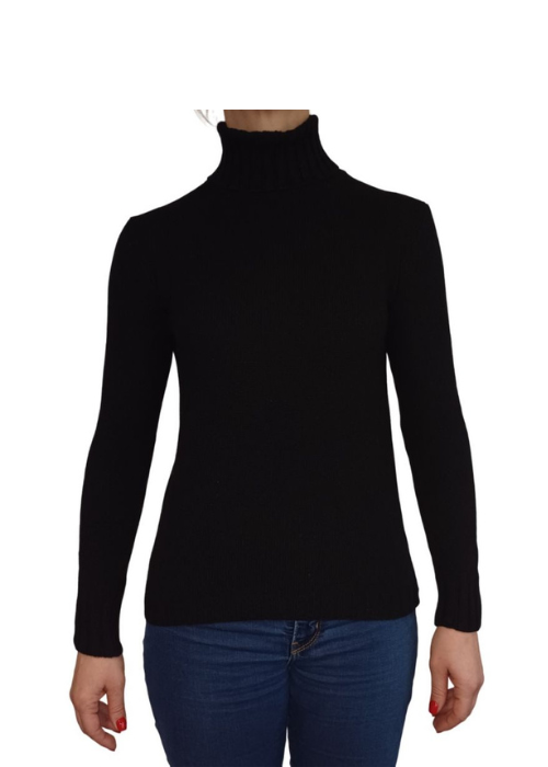 Women's High Neck Sweater Regenerated Cashmere