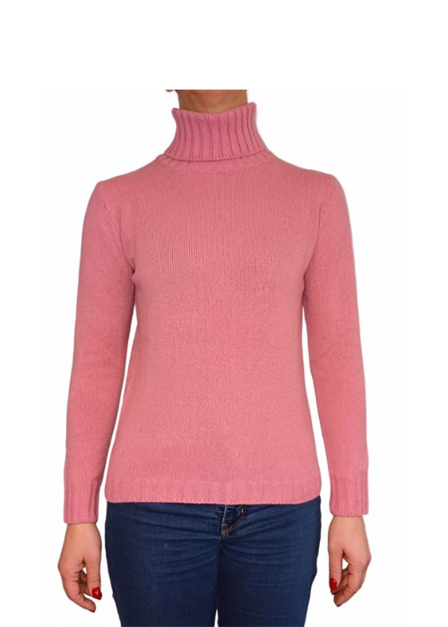 Women's High Neck Sweater Regenerated Cashmere