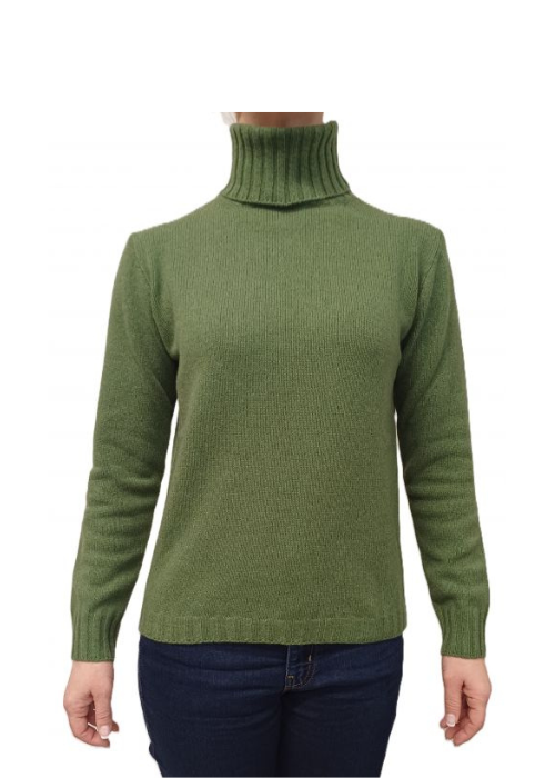 Women's High Neck Sweater Regenerated Cashmere