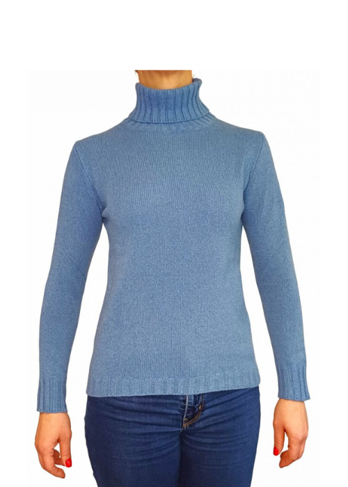 Women's High Neck Sweater Regenerated Cashmere