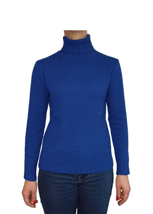Women's High Neck Sweater Regenerated Cashmere
