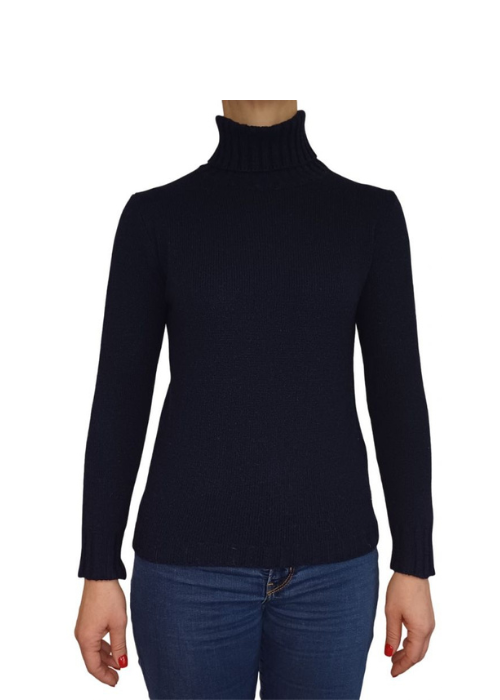 Women's High Neck Sweater Regenerated Cashmere