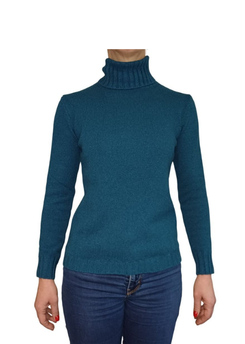 Women's High Neck Sweater Regenerated Cashmere