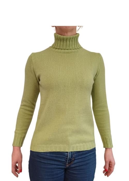 Women's High Neck Sweater Regenerated Cashmere