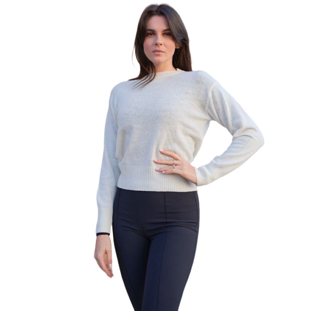 Maglia donna girocollo puro cashmere