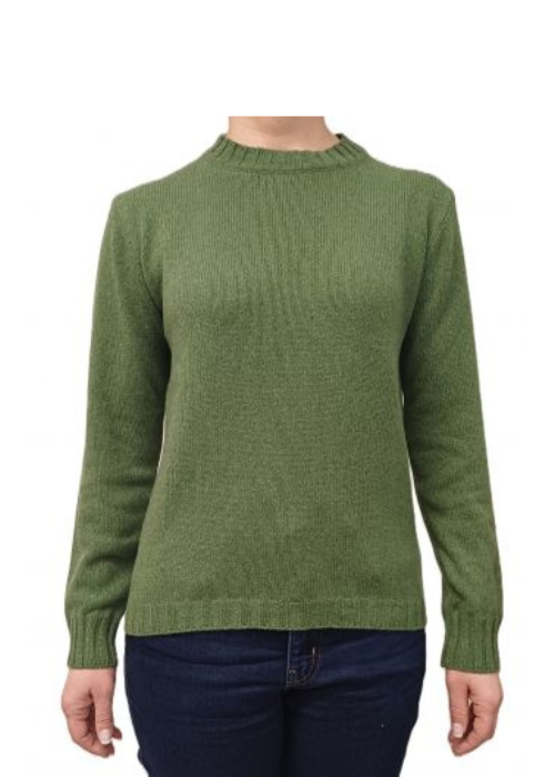Damenpullover mit Rundhalsausschnitt aus regeneriertem Kaschmir