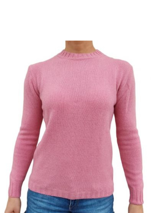 Damenpullover mit Rundhalsausschnitt aus regeneriertem Kaschmir