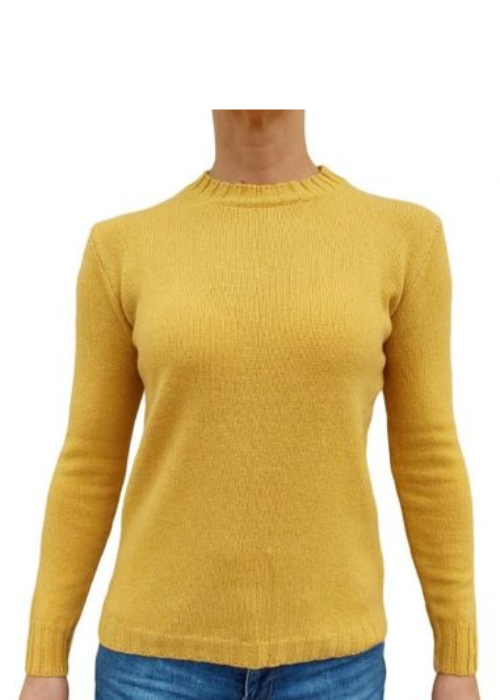 Damenpullover mit Rundhalsausschnitt aus regeneriertem Kaschmir