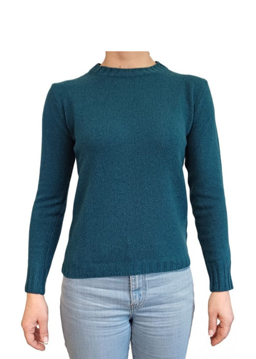 Damenpullover mit Rundhalsausschnitt aus regeneriertem Kaschmir