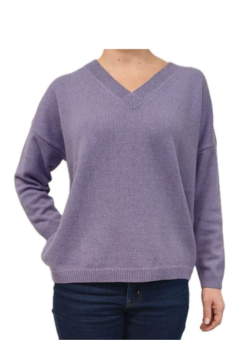 Maglia Donna Over Scollo a V Cashmere Rigenerato