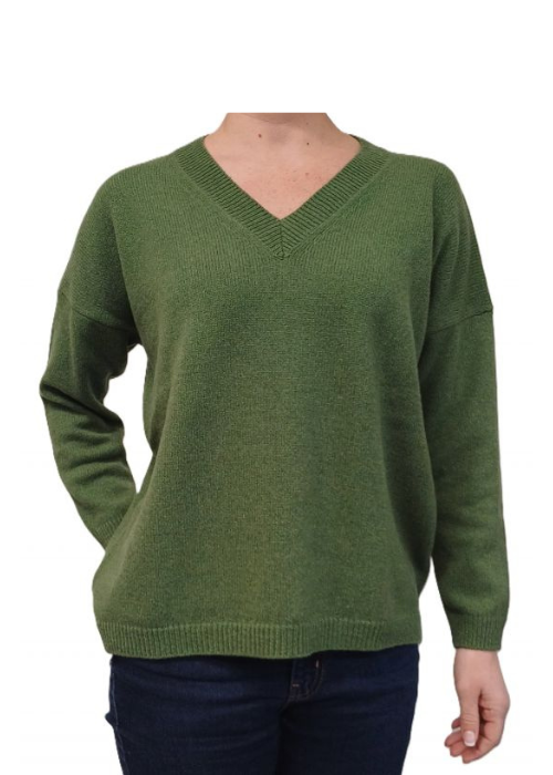 Maglia Donna Over Scollo a V Cashmere Rigenerato