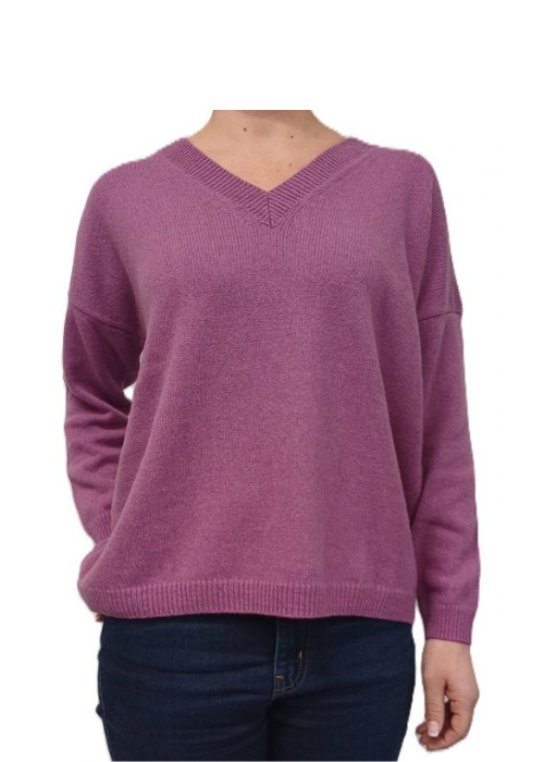 Maglia Donna Over Scollo a V Cashmere Rigenerato