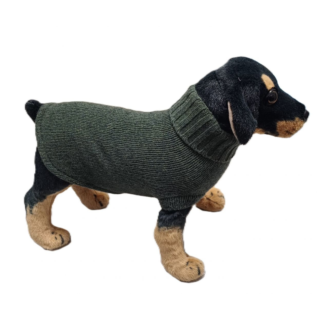 Glatte Strickjacke mit Rippenkragen Hund oder Katze Regenerierte Kaschmir Feinheit 5