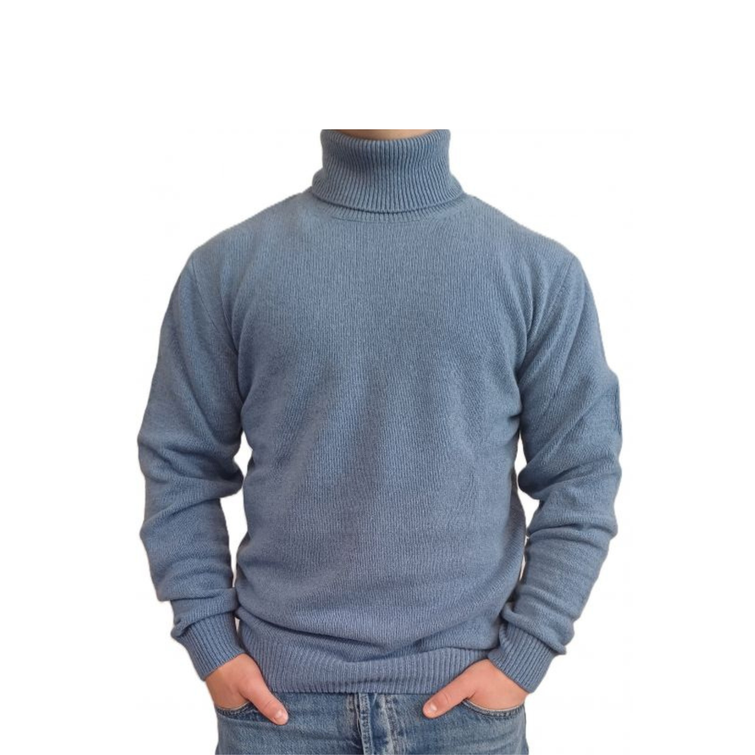 Men's High Neck Sweater Regenerated Cashmere Fineness 7