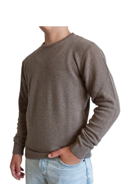 Men's Crew Neck Sweater Regenerated Cashmere Fineness 7