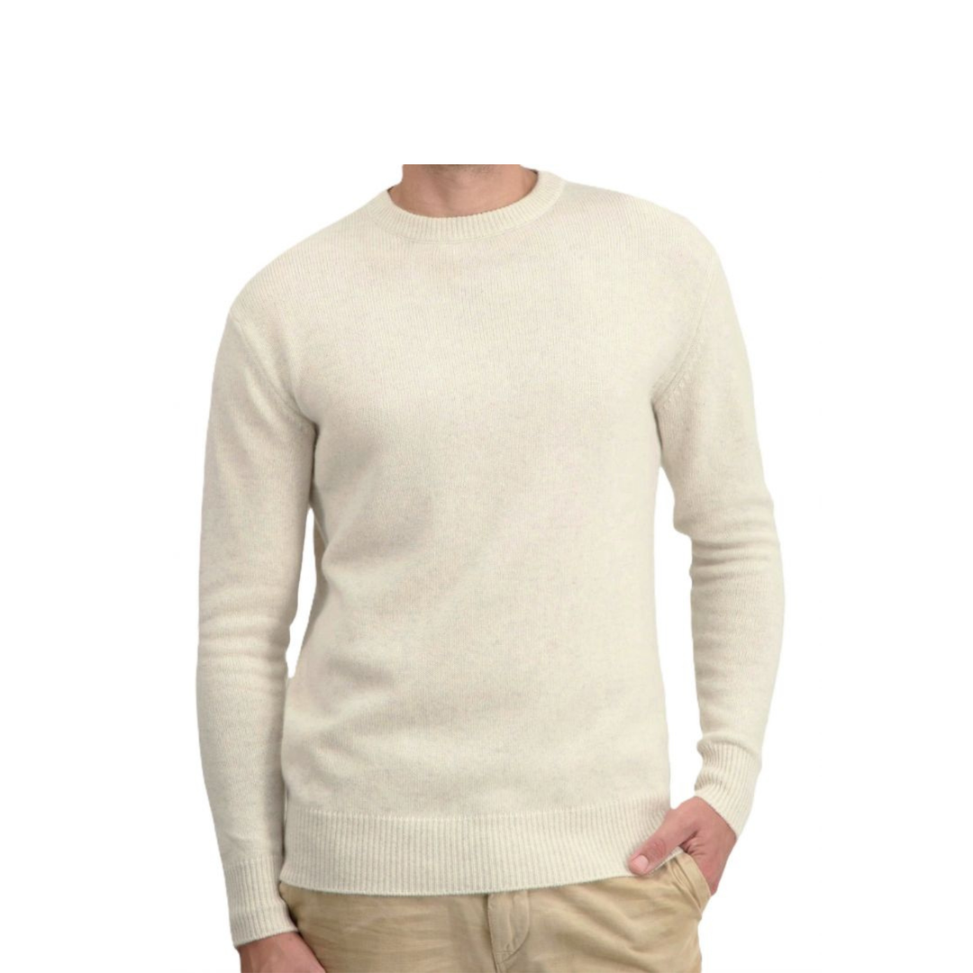 Men's Crew Neck Sweater Regenerated Cashmere Fineness 7
