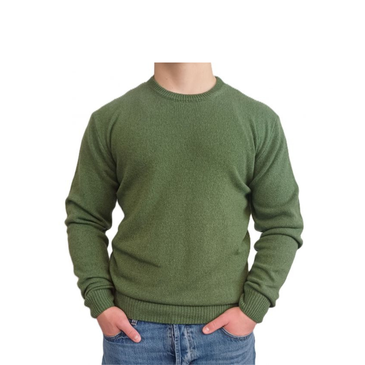 Men's Crew Neck Sweater Regenerated Cashmere Fineness 7