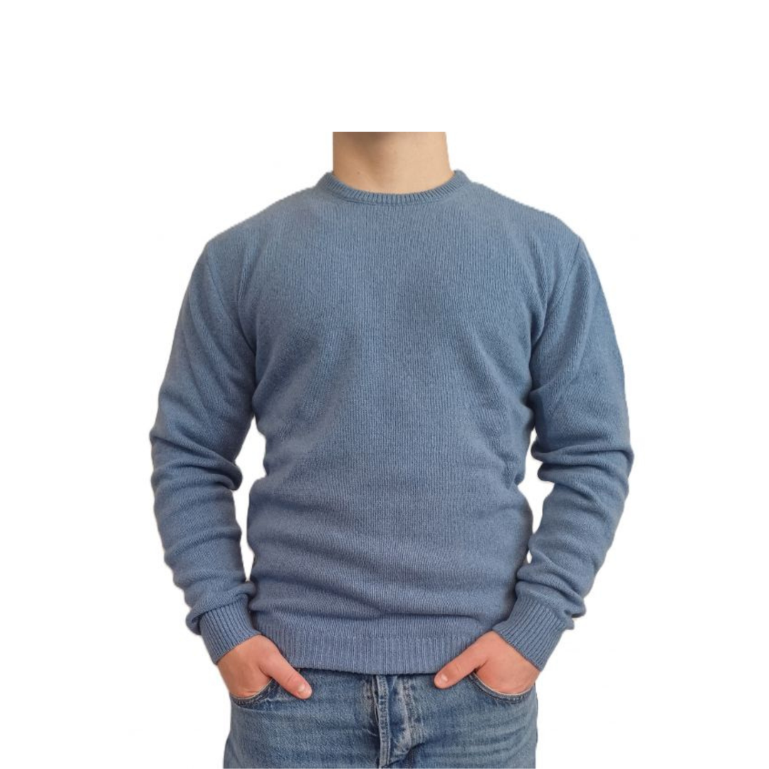 Men's Crew Neck Sweater Regenerated Cashmere Fineness 7