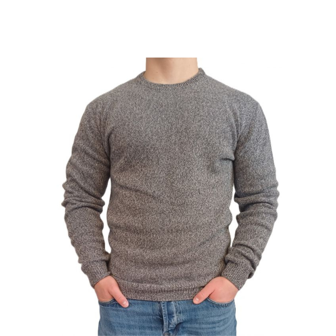 Men's Crew Neck Sweater Regenerated Cashmere Fineness 7
