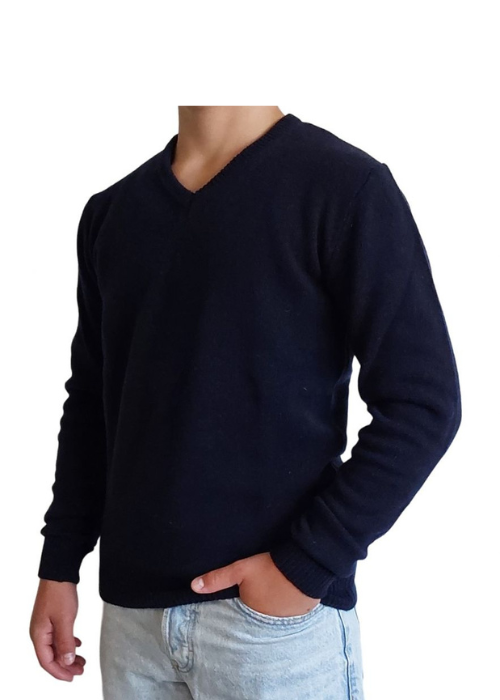 Men's V-Neck Sweater in Regenerated Cashmere Fineness 7