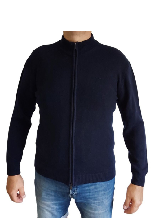 Maglia Uomo Zip Cashmere Rigenerato Cardigan uomo zip intera