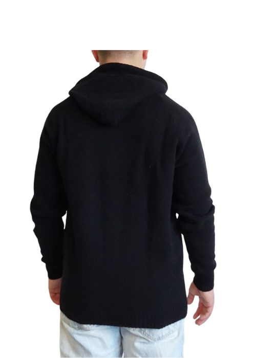 Men's Sweater with Regenerated Cashmere Hood