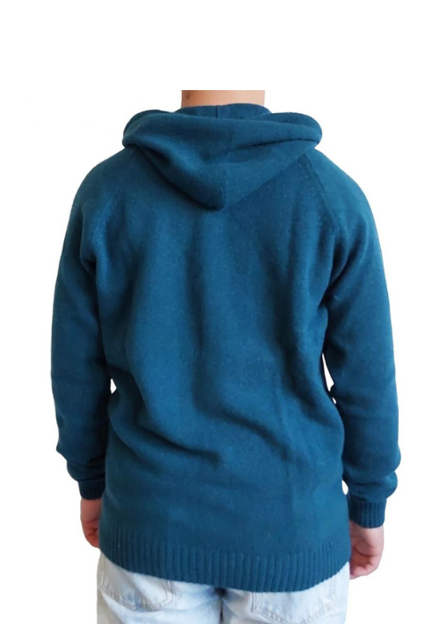 Men's Sweater with Regenerated Cashmere Hood