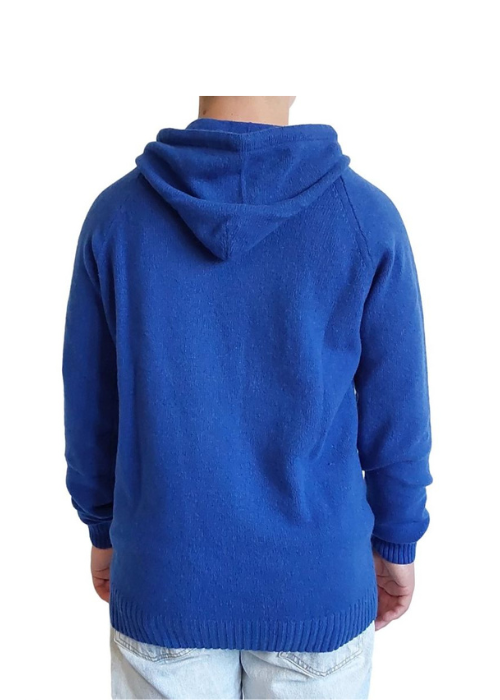 Men's Sweater with Regenerated Cashmere Hood