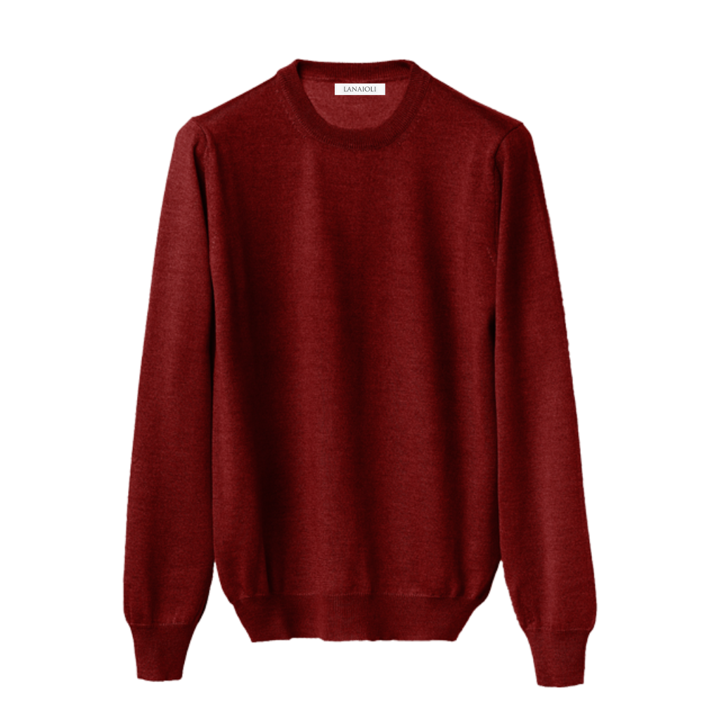 Pull homme en mélange cachemire, soie et laine mérinos extrafine col rond