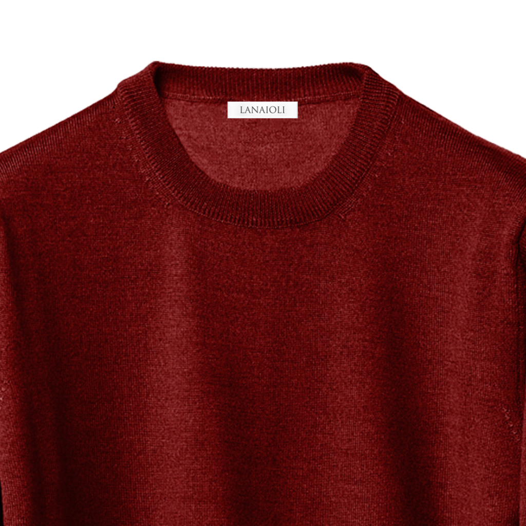 Pull homme en mélange cachemire, soie et laine mérinos extrafine col rond