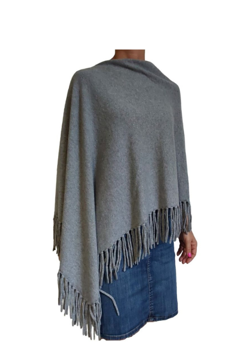 Mantella Donna Frange Cashmere Rigenerato