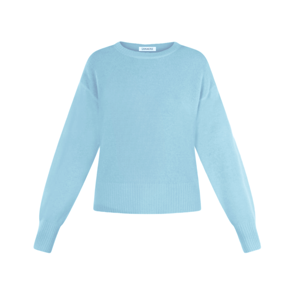 Women's Crew Neck Sweater in Regenerated Cashmere