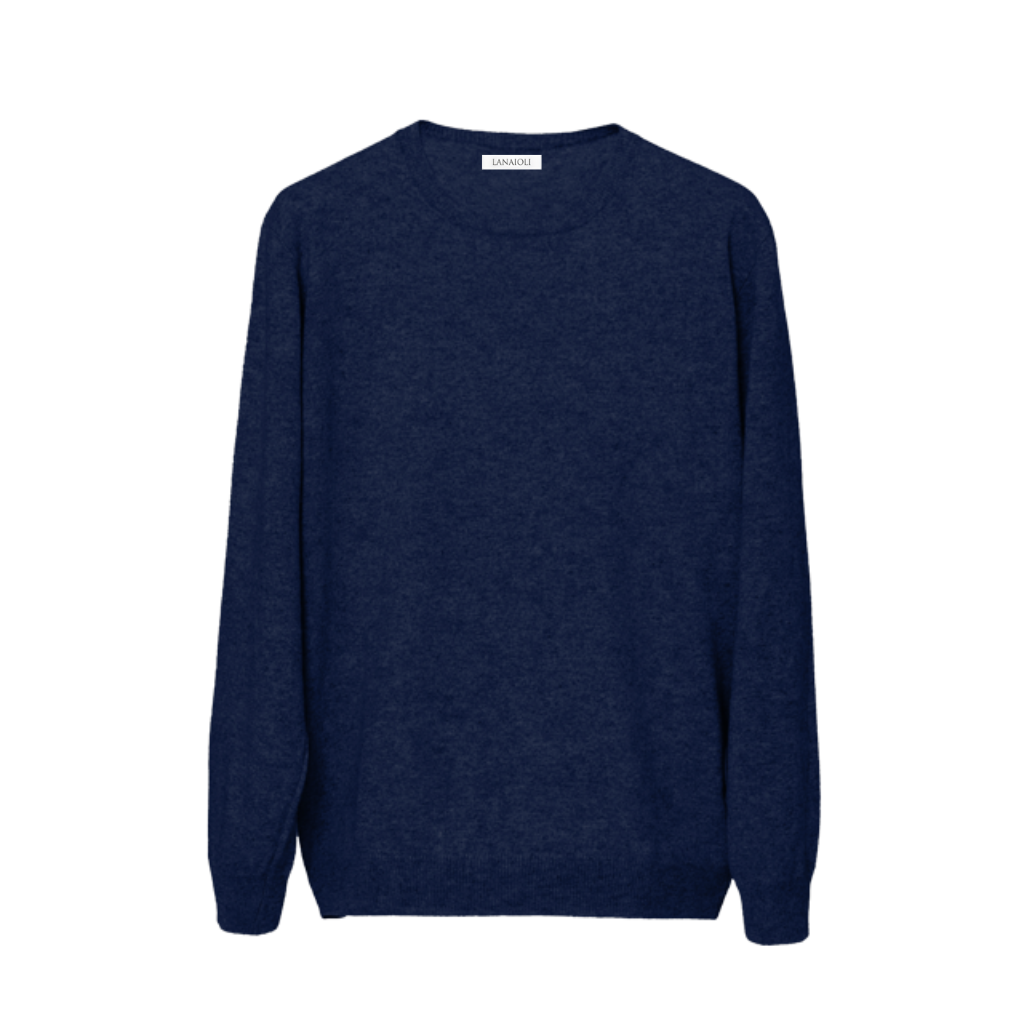 Herrenpullover mit Rundhalsausschnitt aus Merinowolle