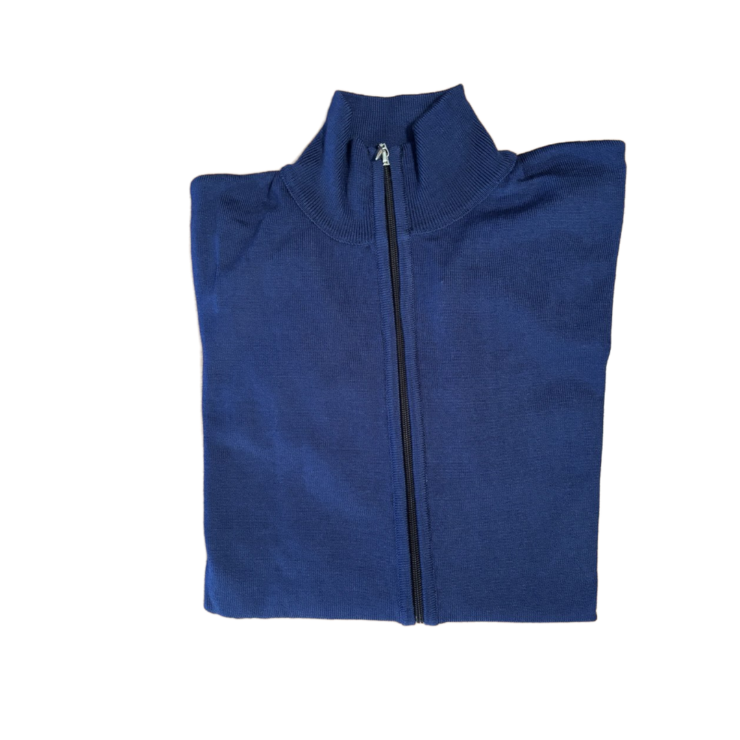 Maglia Uomo Zip Intera in Lana Merino