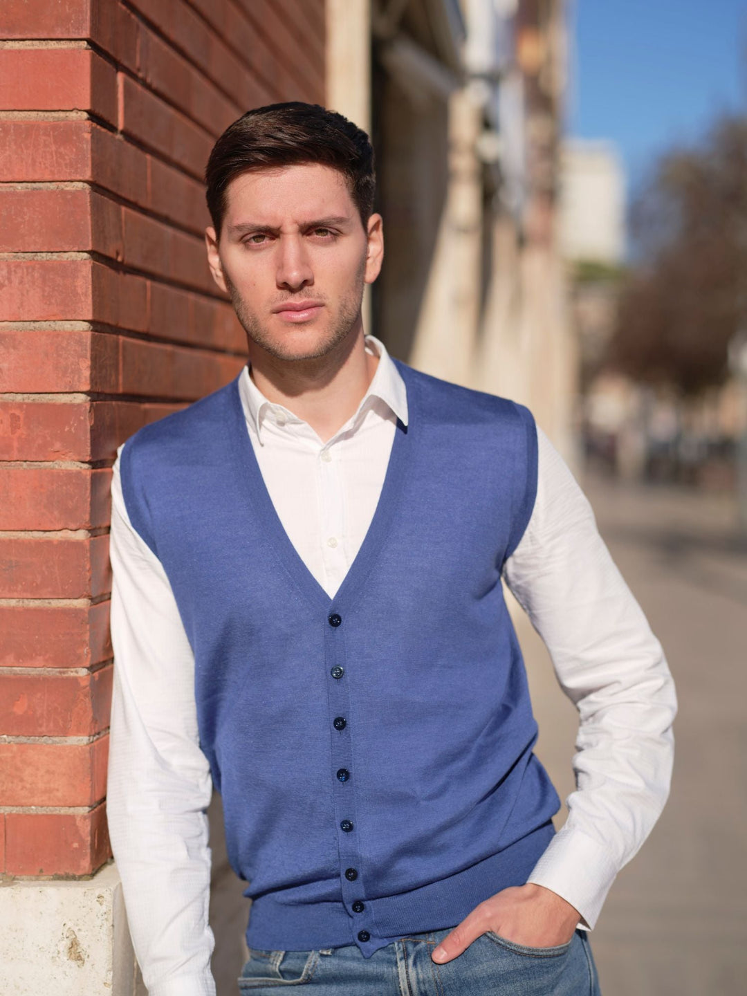 gilet misto cashmere e seta