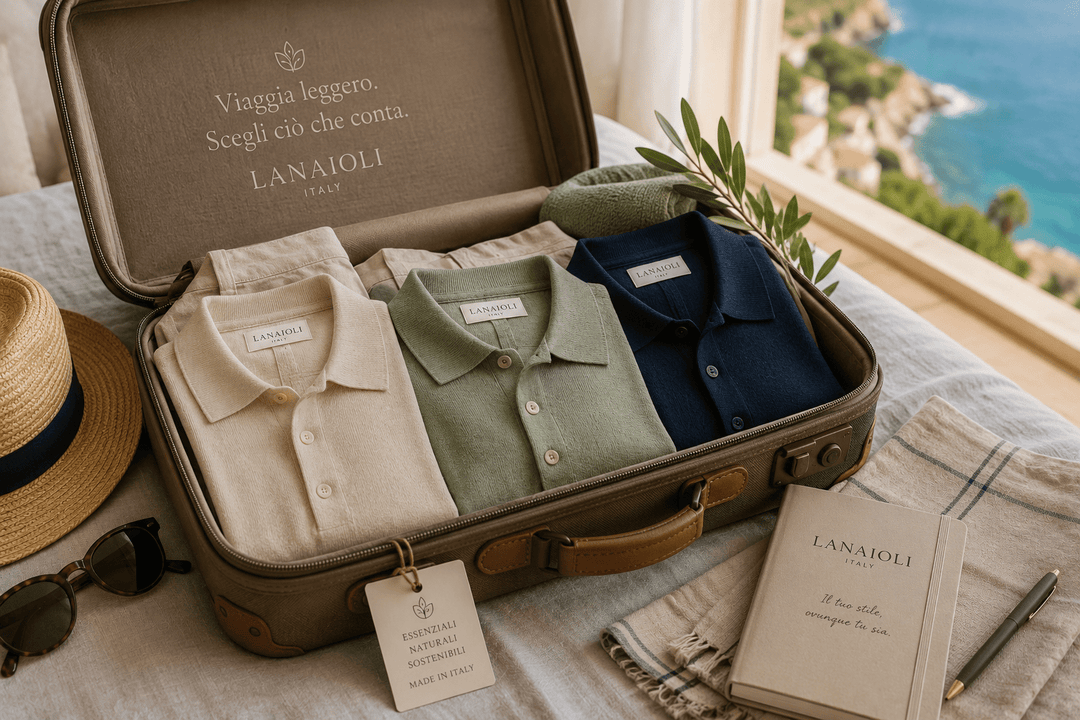 Capsule wardrobe estiva: cosa portare in valigia per viaggiare leggeri con stile - Lanaioli Maglieria Filiera Corta Sostenibile & Filati Naturali