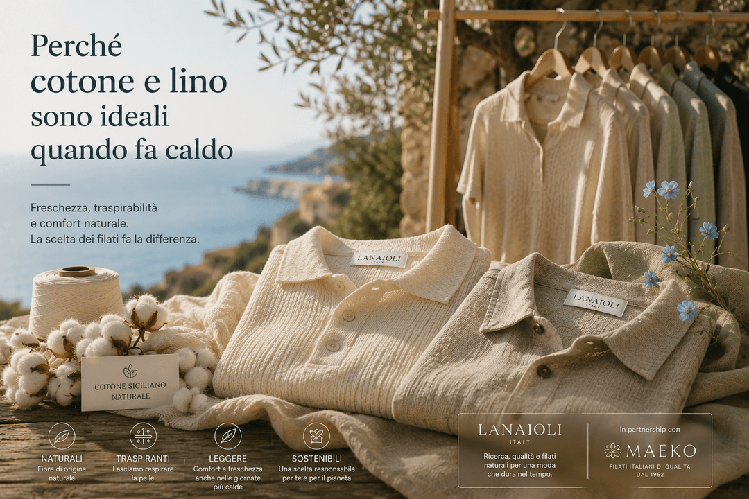 Perché cotone e lino sono ideali quando fa caldo - Lanaioli Maglieria Filiera Corta Sostenibile & Filati Naturali