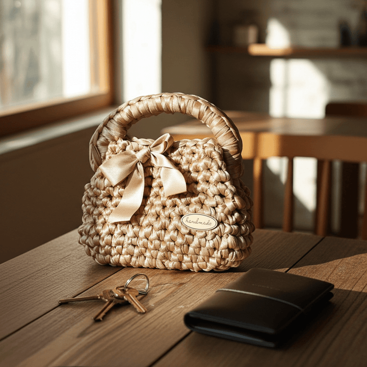 Borsa Cotone Riciclato Beige - Lanaioli Maglieria Filiera Corta Sostenibile & Filati Naturali