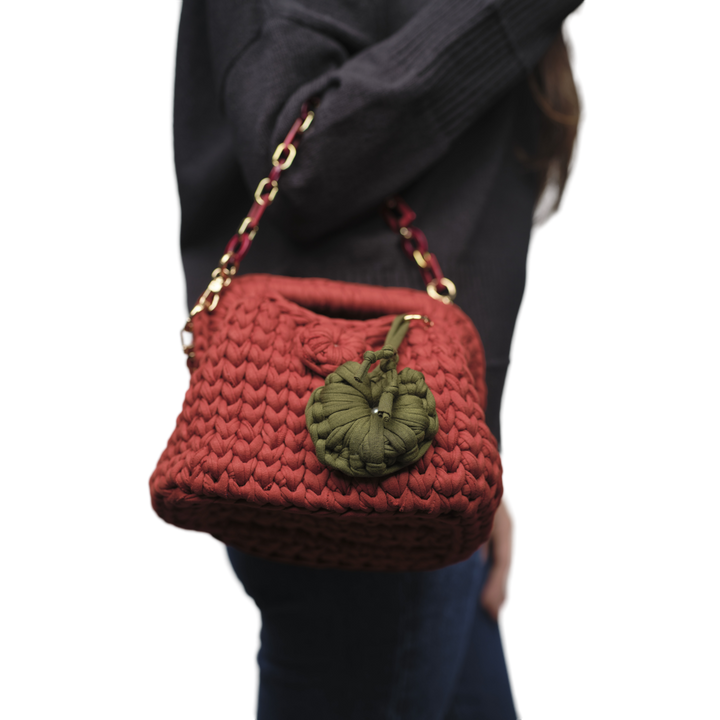 Sac en coton recyclé rouge corail