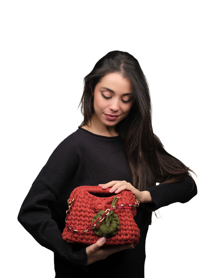 Sac en coton recyclé rouge corail