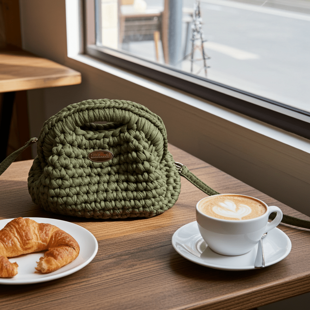 Borsa Cotone Riciclato Verde - Lanaioli Maglieria Filiera Corta Sostenibile & Filati Naturali