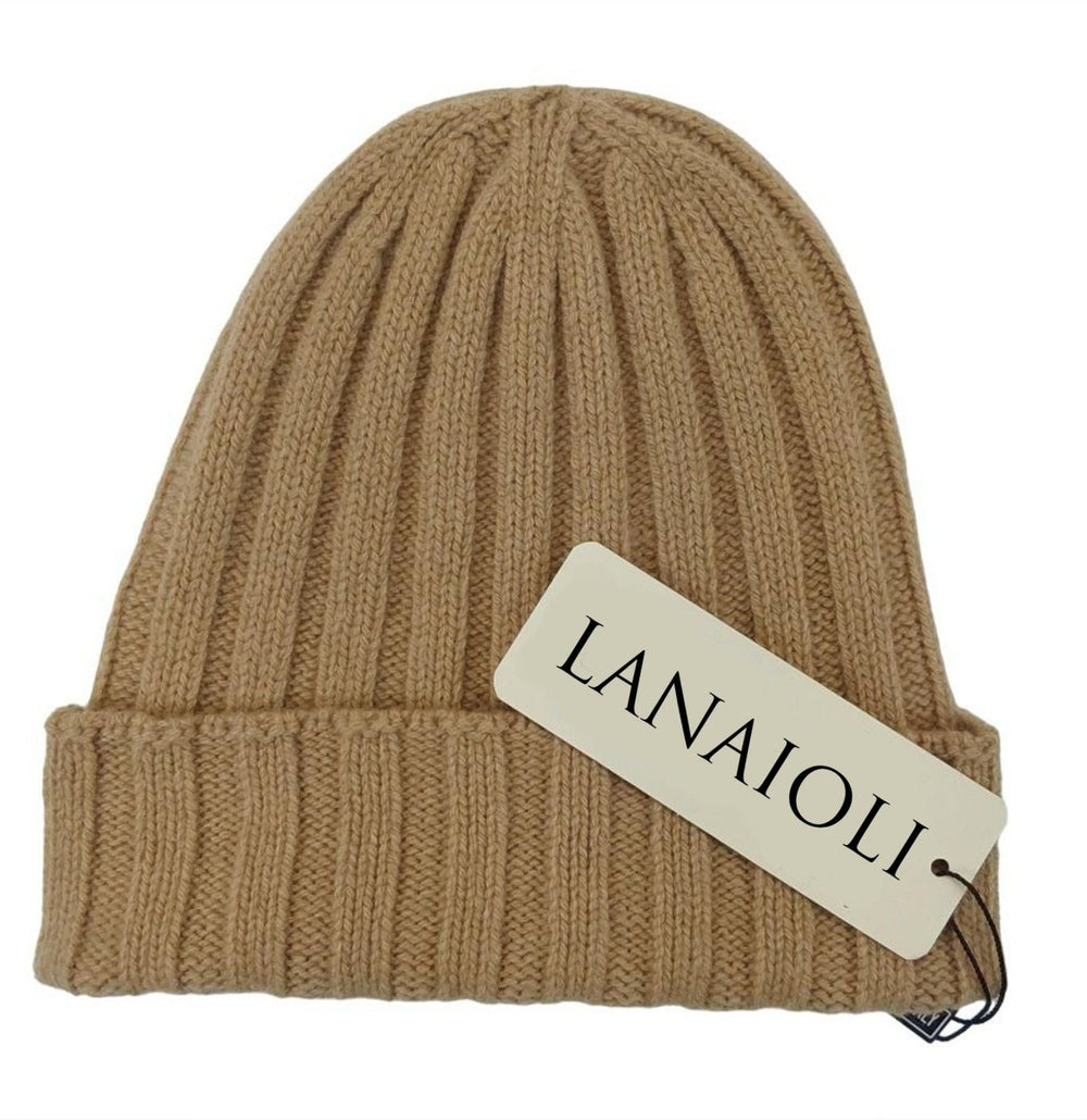 Cappello Uomo a coste in Cashmere Rigenerato - Lanaioli Maglieria Filiera Corta Sostenibile & Filati Naturali