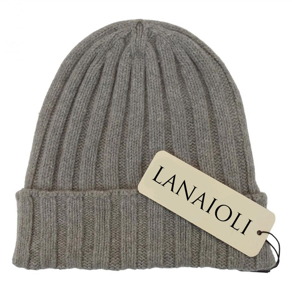 Cappello Uomo a coste in Cashmere Rigenerato - Lanaioli Maglieria Filiera Corta Sostenibile & Filati Naturali
