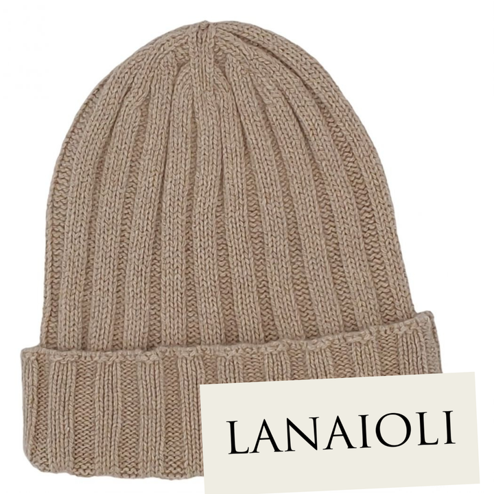 Cappello a coste da Uomo in Cashmere Rigenerato