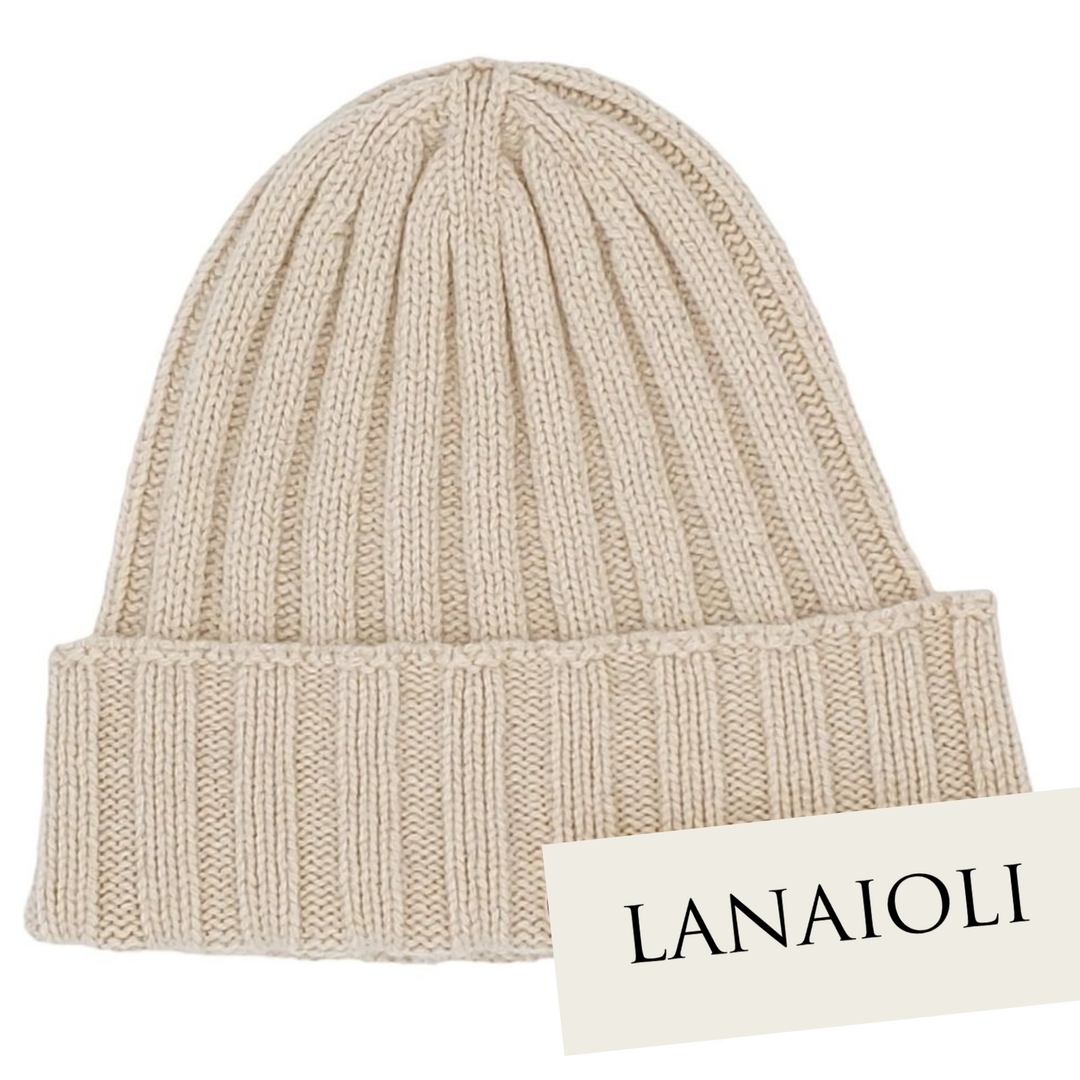 Cappello a coste da Uomo in Cashmere Rigenerato