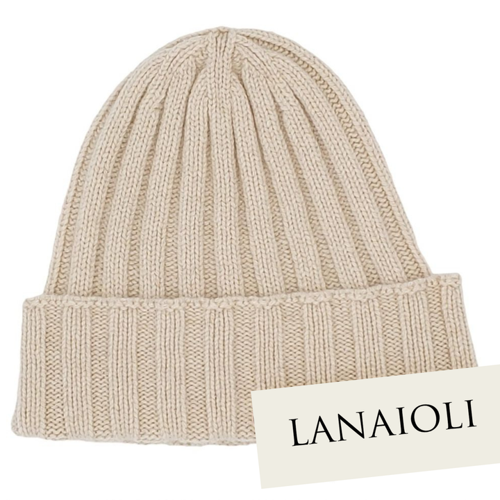 Ribbed women's hat in regenerated cashmere