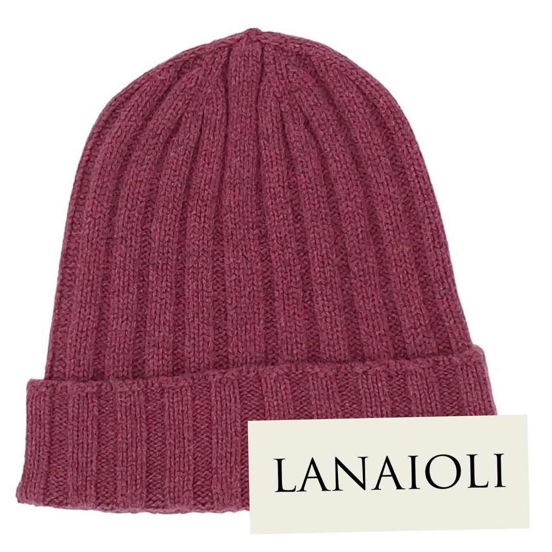 Cappello a coste da Uomo in Cashmere Rigenerato